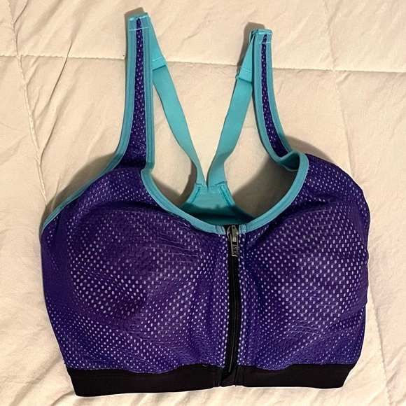 Victoria's Secret Other - Victoria's Secret Purple and Teal Front-Zip Sports Bra